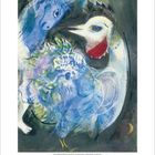 November. Ein Gemälde zeigt eine bunte, abstrakte Darstellung eines Vogels und eines Pferdes in lebhaften Farben.