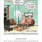 Zwei Schweine sitzen auf einem Sofa. „Gregor!! Du zapst schon wieder...!“ „Sorry! Aber das hilft gegen einschlafen!“