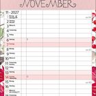 Kalender 11-2027, November. Illustration mit bunten Herbstblättern und Beeren oben. Tabelle mit Wochentagen.