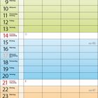 Kalenderblatt: November, 2027, Feiertage wie Allerheiligen und 1. Advent, farbige Wochenreihen. Notizbereich unten.