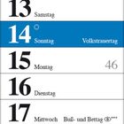 Kalenderblatt von November 2027, markiert mit Feiertagen: Allerheiligen (1.), Volkstrauertag (14.), Buß- und Bettag (17.), Totensonntag (21.), 1. Advent (28.).