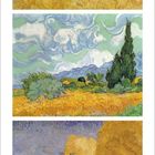 Kalender, November 2021. Drei Gemälde von Feldern und Natur, signiert von Vincent van Gogh.