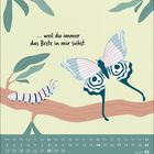 „... weil du immer das Beste in mir siehst.“ Illustration: Raupe und Schmetterling auf einem Zweig, Kalender für November 2027.