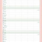 "FREU DICH NICHT ZU SPÄT." Kalender für November 2027, montags bis sonntags, rote Kirschen oben, Platz für Notizen unten.