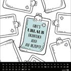 "Gibt's Urlaub eigentlich auch auf Rezept?" Ein Kalenderblatt für November 2027, mit Arztakten als Illustration.