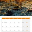 Kalenderseite für November 2027 mit Herbstlandschaft im Dovrefjell-Nationalpark, Norwegen. 