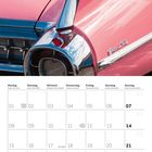 Kalenderseite für November 2027. Pinkes Auto-Heck mit Chromdetails und markanten Heckflossen.