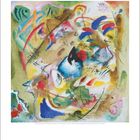 November Kalender mit abstrakter, farbenfroher Malerei, dominierende Blau-, Rot- und Grüntöne.