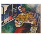 Text: November. Eine Person spielt Mandoline auf einem Gemälde von Marc Chagall. Kalenderdarstellung mit Monatsübersicht.