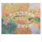 Novemberkalender mit Monet-Gemälde: Japanische Brücke über Teich, umgeben von buntem Herbstlaub und Wasserreflexionen.