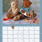 Kalendertage im November. Zwei Teddybären, einer hält ein Honigglas, der andere trägt Pullover, dazu Gummibärchen.