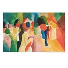 August Macke 1887-1914, 1913 Spaziergänger, Aquarell. Kalender unten mit Zahlen von 1 bis 30.