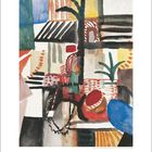 Unten steht "11". Die Illustration zeigt farbenfrohe abstrakte Formen, darunter Pflanzenmotive und geometrische Muster.