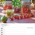 Kalender für Juli/August, 30. Woche. Löwe: 23.7.–22.8. Spruch: "Wer im Juli sich regen tut, sorgt für den Winter gut."