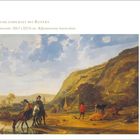 Aelbert Cuyp, Flusslandschaft mit Reitern. Montag, Mai 10. Gemälde: Reiter, Kühe, Fluss, Bäume, Hügel, Wolken am Himmel.