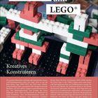 "Kiddicraft und LEGO®", "Kreatives Konstruieren". Bunte Bausteine aus Plastik sind zu einer Struktur zusammengesetzt.