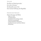 Inhalt mit Titeln wie "Schluss" und "Anhang des Verlags", Themen der Diplomatie, Realismus und christlicher Symbolik.