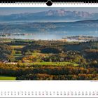 Text: "Traumhafte Aussicht von der Ruine Homburg auf den westlichen Bodensee und die Alpenkette." 
Herbstliche Landschaft, Kalenderblatt November 2021.
