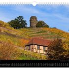 Text: "Bismarckturm November 01 02 03...28 29 30". Kalenderbild zeigt einen Turm auf einem herbstlichen Weinberg.