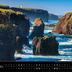 Schottland 11. Die Klippenküste von Eshaness auf der Insel Mainland, Shetland Islands. Dramatische Klippen, Meer, Leuchtturm.