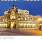 "Semperoper in Dresden, Deutschland" steht unter einem beleuchteten Opernhaus mit prächtiger Fassade und Reiterstatue.