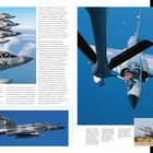 Seite zeigt Dassault Mirage 2000 Jets im Flug und bei Luftbetankung. Texte beschreiben technische Details und Geschichte.