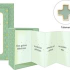 Kraftspender-Box mit Talisman: Texte wie "Von guten Mächten" und "Vertraue auf Gottes Hilfe und Kraft" zieren die Box.