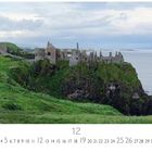 Text: "Dunluce Castle", "12", "CASARES EDITION". Alte Burg auf grüner Klippe am Meer, bewölkter Himmel.