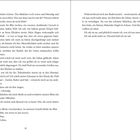 Seite mit erzählerischem Text, der eine intensive Szene mit einem Mädchen und einem Protagonisten inmitten eines Rudels beschreibt.