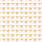 Niedliches Muster mit Küken, Blumen und Tulpen in Rosa und Gelb auf weißem Hintergrund.