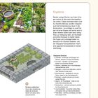 Text oben rechts: "Komposthochbeet". Hauptüberschrift: "Ergebnis". Themen: Hochbeet und integrierte Kompostierung. Links Foto eines Gartens, unten eine Illustration des Hochbeets.