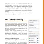 Seite 151; Titel: "Die Datensicherung". Erwähnung einer Cloud-Sicherung. Zwei Screenshots von Smartphone-Einstellungen.