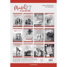 "Mensch 27, ICH HAB DICH GERN, Schwarz-Weiß-Kalender mit Farbakzenten." Zwölf Monatsbilder mit inspirierenden Texten.