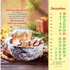 Postkarten-Kalender 2027. Jeder Monat zeigt ein Zitat und ein passendes Bild, wie Blumen, Natur oder Menschen.
