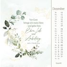 Vor Gott bringe ich mein Herz – und gebe ihm Ehre, Lob und Anbetung. nach 1. Chronik 16,29. Dezemberkalender. Blumengirlande.