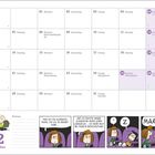 Kalender für Dezember mit Comicstreifen: "Dies ist die schönste Musik, die ich je gehört habe ..." und "MARCIÉ".