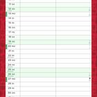 Text: "NAME, Dezember, Nikolaus, Maria Empfängnis, Winteranfang, Heiligabend, Weihnachten, Silvester." Illustration zweier gelber Figuren mit Geschenken.