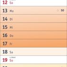 Kalender für Dezember 2027, zeigt Wochentage und besondere Anlässe wie Advent, Weihnachten und Silvester in verschiedenen Farben.