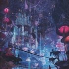 12. Dezember. Fantastische Stadt mit leuchtenden Pilzen und Lichtbrücken, violette und blaue Töne dominieren die Szene.