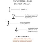 "Sooo heiß – Pass deinen Tag an" mit 4 Tipps: Früh aufstehen, morgens/abends anstrengen, kühles Plätzchen suchen, Wasser griffbereit.