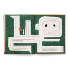 Text: "Und dann kam ein Tag, an dem sich Hugo im Spiegel sah als LABYRINTH." Illustration: Labyrinth in Form eines Gesichts.