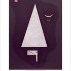 12 2023. Illustration: Ein großer weißer Kegel, daneben zwei kleine Halbmonde und ein Quadrat auf dunklem Hintergrund.