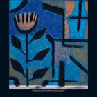 Logo "12 2021". Stilisiertes Blumenmuster in Blau und Orange mit abstrakten schwarzen Linien.