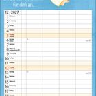 Kalenderblatt Dezember 2027 mit Engel Illustration und Text: "Sie zünden die Sterne für dich an."