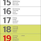 01 Mittwoch, 02 Donnerstag, 03 Freitag, 04 Samstag, 05 Sonntag 2. Advent, 12 Sonntag 3. Advent, 19 Sonntag 4. Advent, 25 Montag Weihnachten, 31 Freitag Silvester.