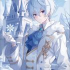 Kalenderseite für Dezember 2023. Junge Person mit schneeweißem Haar und edlem Mantel, im Hintergrund ein Schloss.