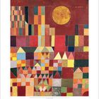 Text: "12" und Kalenderdaten darunter. Illustration: Abstrakte Formen, viele bunte Quadrate, Rechtecke und Dreiecke.