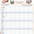 „Macht's euch schön im Dezember“; oben Illust.: Kerze, Bücher, Decke, Stern; unten: Monatstabelle Dez. 2027 mit Wochentagen.