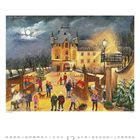 "Olaf Ulbricht 2024" zeigt winterliches Burgfest mit Menschen, Tannen, Marktständen und Schneefall. Vollmond am Himmel.