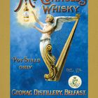 "McConnell's Whisky. Pot Stills Only. Gromac Distillery, Belfast. Estd. 1776." Illustration einer geflügelten Frau mit Harfe.